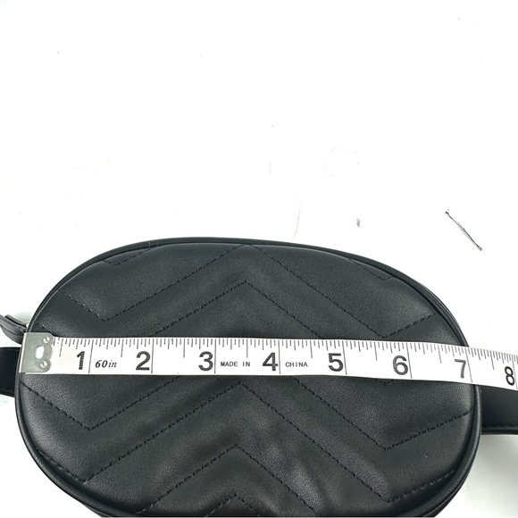 Geestock Black Fanny Packs Faux Leather Waist Bags Waterproof Belt Bag Brand New - Picture 6 of 7